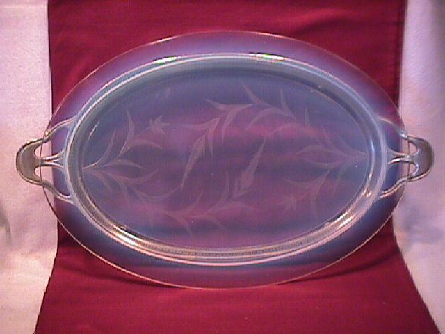Rare= Fry Oven Glass Platter & Stand