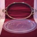 Rare= Fry Oven Glass Platter & Stand