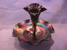 Dugan Carnival Glass (Fishnet Epergne) in Amethyst