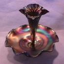 Dugan Carnival Glass (Fishnet Epergne) in Amethyst