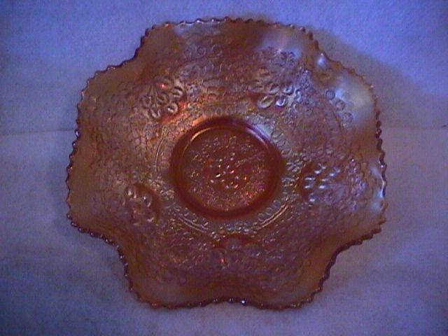 Fenton Carnival Glass (Cherry Chain Variant) Bowl-Marigold