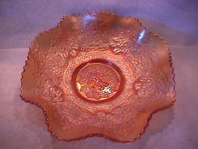 Fenton Carnival Glass (Cherry Chain Variant) Bowl-Marigold
