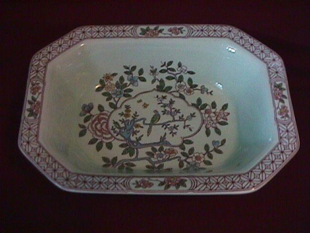 Adams Calyx Ware (Singapore Bird) Ovoid 8-Sided Vegetable