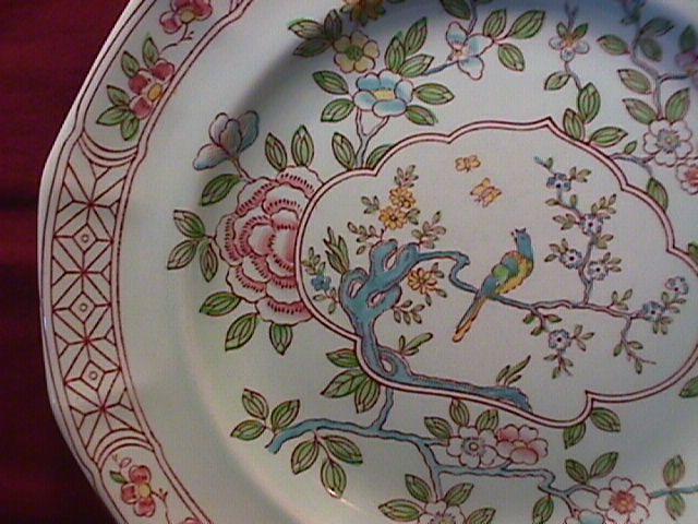 Adams Calyx Ware (Singapore Bird) Ovoid 8-Sided Vegetable