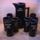 Van Briggle Drinks Set 9-Piece in Blue/Black Drip