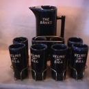 Van Briggle Drinks Set 9-Piece in Blue/Black Drip
