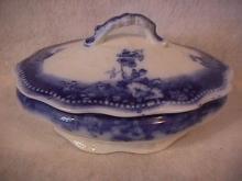 Johnson Brothers Flo-Blue (Clayton) Covered Soap Dish