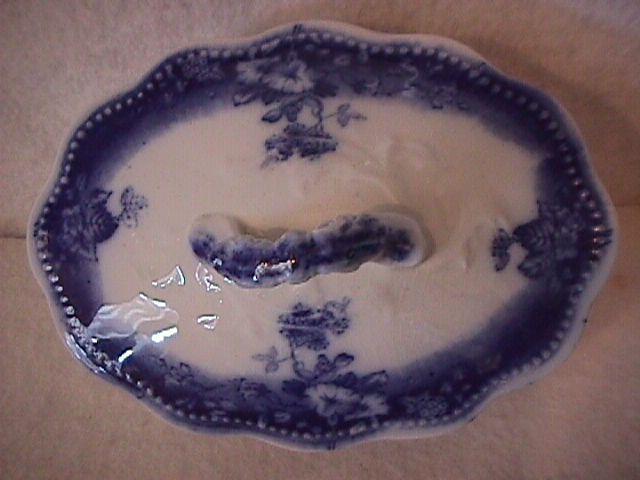 Johnson Brothers Flo-Blue (Clayton) Covered Soap Dish