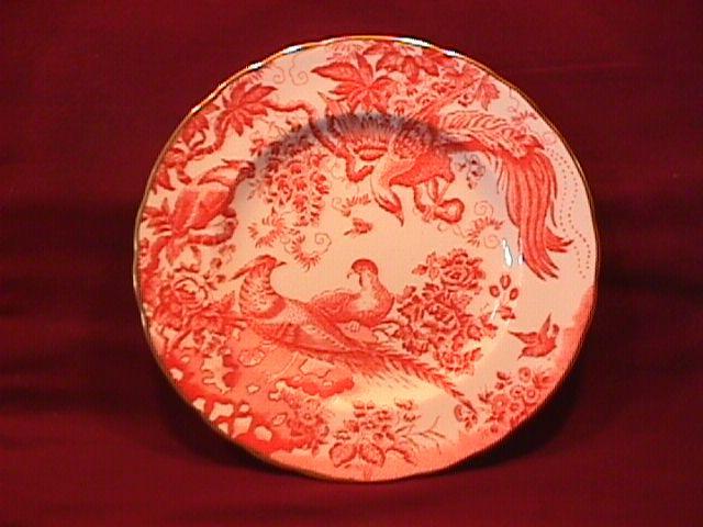 Royal Crown Derby Bone China (Red Aves A.74) Salad/ Lunch Plate