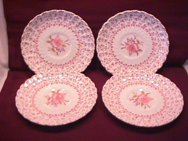 Johnson Brothers ( Rose Bouquet) 4-Saucers W/Indent