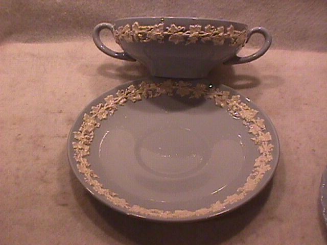 Wedgwood China Embossed (Queensware) Cream Soup & Saucer