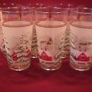 Set of 7=Christmas Glass Tumblers