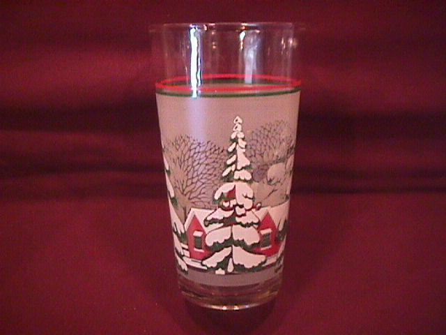 Set of 7=Christmas Glass Tumblers