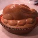 Chocolate Glass Westmoreland Rabbit on Nest Dish
