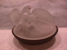 Frosted Glass Westmoreland Eagle on Nest Dish