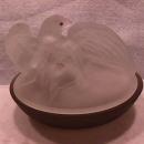 Frosted Glass Westmoreland Eagle on Nest Dish