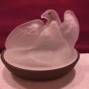 Frosted Glass Westmoreland Eagle on Nest Dish
