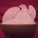 Frosted Glass Westmoreland Eagle on Nest Dish