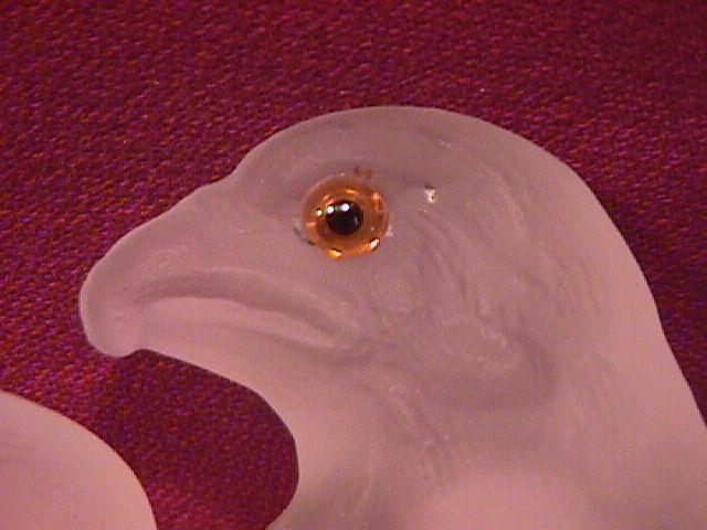 Frosted Glass Westmoreland Eagle on Nest Dish
