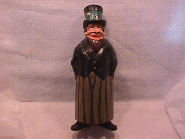 Black Forest Hand Carved Wood Liquor Caddy & Music Box (Abraham Lincoln)