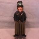 Black Forest Hand Carved Wood Liquor Caddy & Music Box (Abraham Lincoln)