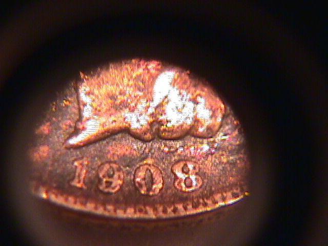 INDIAN HEAD COPPER ONE CENT 1908-S VERY GOOD DETAIL ,PITTED