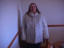 Luxury Norwegian Blue Fox Fur Coat- L