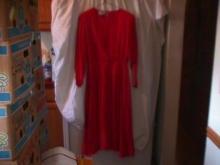 100% Red Silk Georgette Holiday Dress By Argenti-8