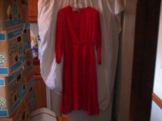 100% Red Silk Georgette Holiday Dress By Argenti-8