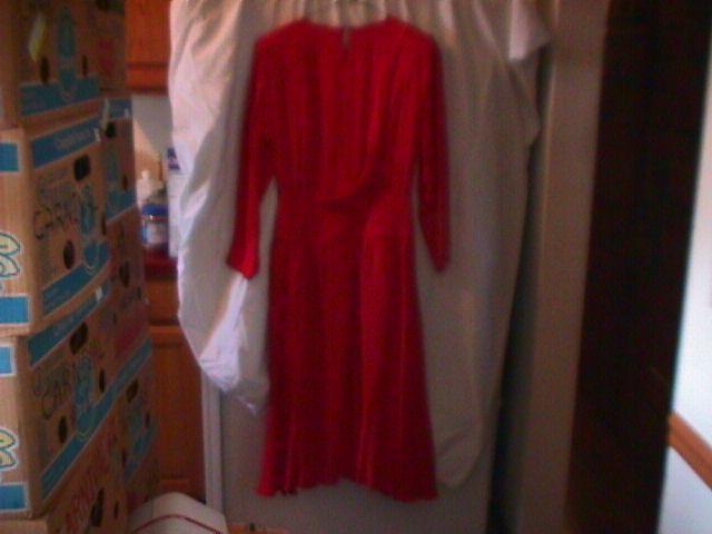100% Red Silk Georgette Holiday Dress By Argenti-8