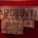 100% Red Silk Georgette Holiday Dress By Argenti-8