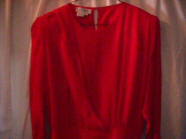 100% Red Silk Georgette Holiday Dress By Argenti-8