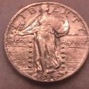 SILVER STANDING LIBERTY QUARTER 1929 CHOICE VERY FINE