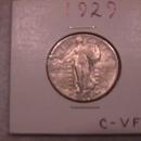 SILVER STANDING LIBERTY QUARTER 1929 CHOICE VERY FINE