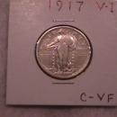 SILVER STANDING LIBERTY QUARTER 1917 Variety # 1 CHOICE VERY FINE