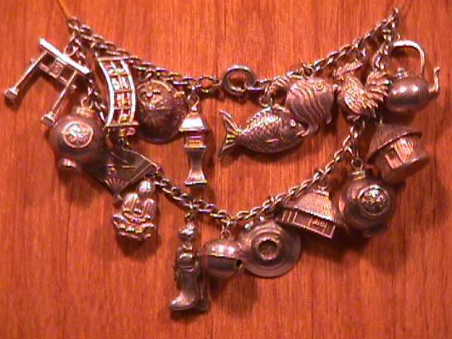 Sterling Oriental Charm Bracelet