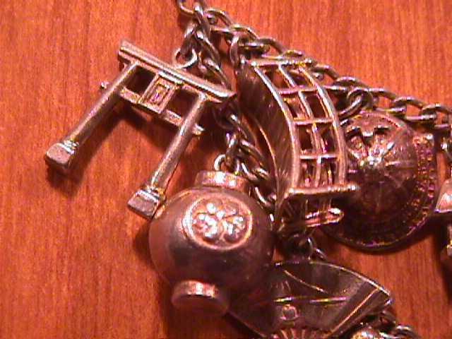 Sterling Oriental Charm Bracelet