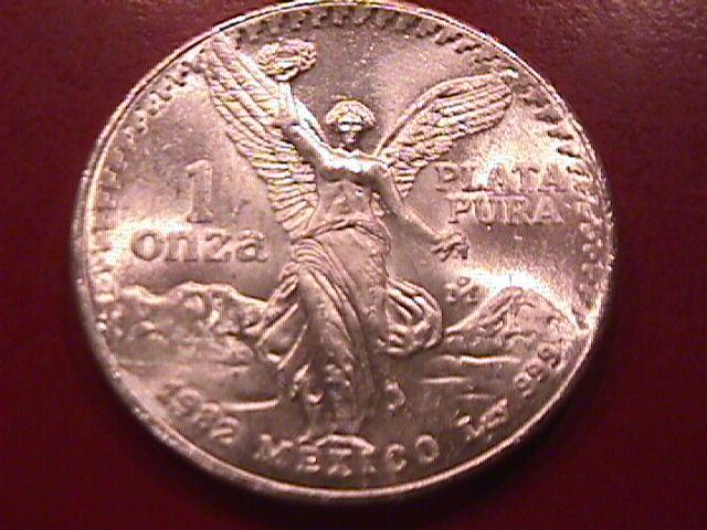 ESTADOS UNIDOS MEXICANOS 1982-1 ONZA PLATA PURA STERLING BULLION ROUND