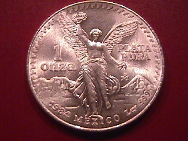 ESTADOS UNIDOS MEXICANOS 1984-1 ONZA PLATA PURA STERLING BULLION ROUND