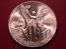 ESTADOS UNIDOS MEXICANOS 1985-1 ONZA PLATA PURA STERLING BULLION ROUND