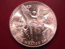 ESTADOS UNIDOS MEXICANOS 1986-1 ONZA PLATA PURA STERLING BULLION ROUND