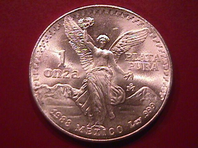ESTADOS UNIDOS MEXICANOS 1988-1 ONZA PLATA PURA STERLING BULLION ROUND