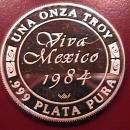 VIVA MEXICO 1984 UNA ONZA TROY .999 PLATA PURA STERLING BULLION ROUND