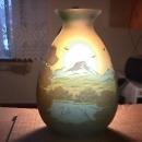 Beautiful Galle Cameo Vase of Mountains & Lake Scene