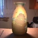 Beautiful Galle Cameo Vase of Mountains & Lake Scene