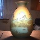 Beautiful Galle Cameo Vase of Mountains & Lake Scene
