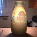 Beautiful Galle Cameo Vase of Mountains & Lake Scene