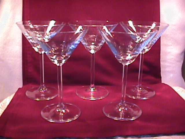 Set of (5) Martini Glasses