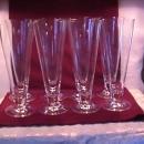 Set of (8) Blown Crystal Pilsner Beer Glasses