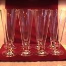 Set of (8) Blown Crystal Pilsner Beer Glasses